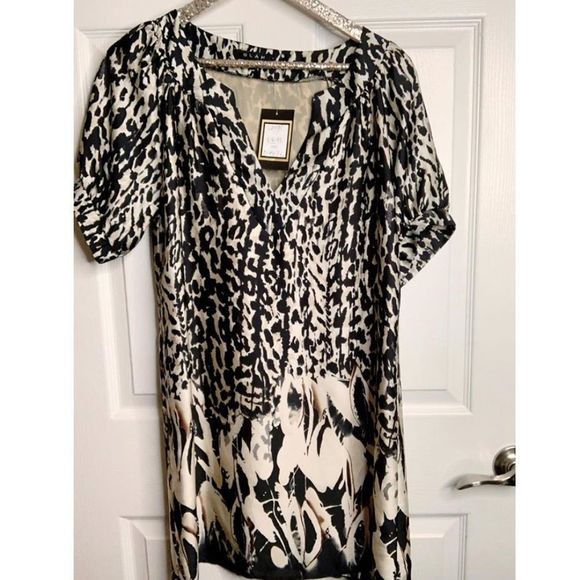NWT The Frankie Crystal Collection Let's Celebrate A Win Leopard Tunic Dress - Picture 1 of 3